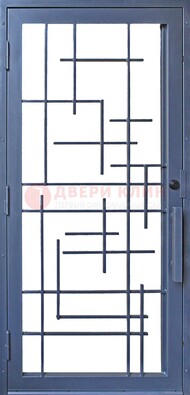 Современная железная решетчатая дверь синяя ДР-31 во Владимире