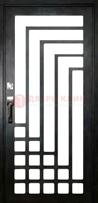 Черная стальная решетчатая дверь в современном стиле ДР-43 во Владимире