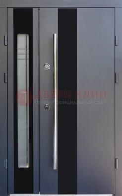 Серая стальная дверь со стеклом ДС-11 во Владимире