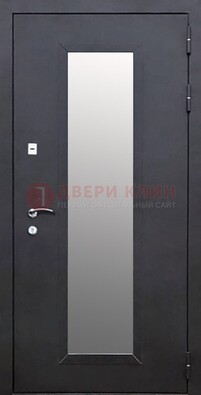 Черная стальная дверь порошок со стеклом ДС-33 во Владимире