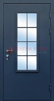 Темная металлическая дверь порошок со стеклом ДС-34 во Владимире
