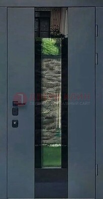 Современная дверь со стеклом для коттеджа ДС-40 во Владимире