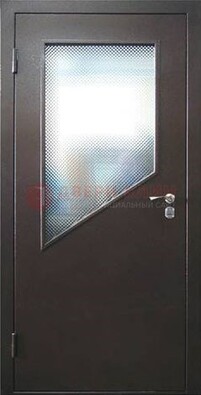 Стальная дверь со стеклом ДС-5 в кирпичный коттедж во Владимире