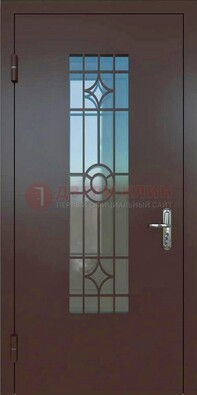 Входная металлическая дверь со стеклом для дома ДС-6 во Владимире
