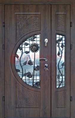 Входная дверь стекло с ковкой и резьбой ДСК-202 во Владимире