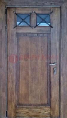 Металлическая дверь с Виноритом со стеклом и ковкой под старину ДСК-209 во Владимире