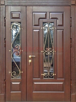 Стальная распашная дверь Винорит стекло и ковка ДСК-274 во Владимире