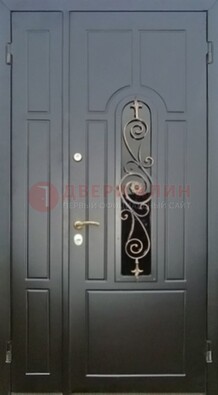 Металлическая дверь Винорит со стеклом в темном цвете ДСК-276 во Владимире