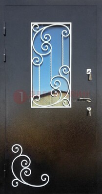 Входная дверь Порошок со стеклом и ковкой ДСК-278 во Владимире