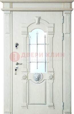 Герметичная входная дверь со стеклом и ковкой с украшением ДСК-64 во Владимире