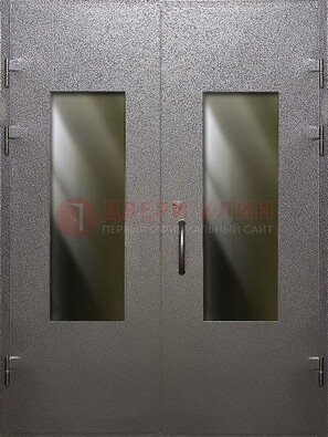 Серая тамбурная дверь со стеклянными вставками ДТМ-8 во Владимире