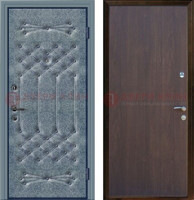 Серая металлическая дверь с винилискожей ДВ-35 во Владимире