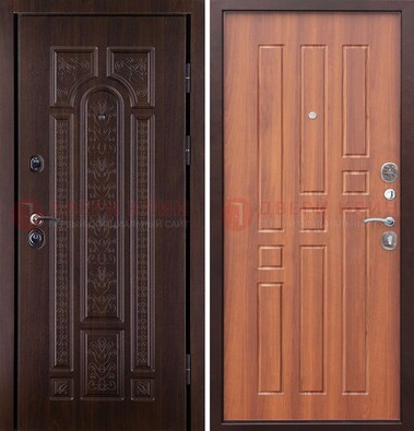 Темная металлическая дверь с виноритом и узором ДВТ-224 во Владимире