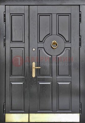 Черная металическая дверь с виноритом для дома ДВТ-241 во Владимире