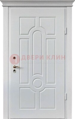 Белая уличная дверь с виноритом для дома ДВТ-247 во Владимире