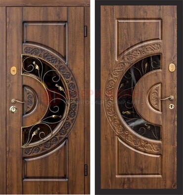 Металлическая дверь с виноритом и панелью Золотой Дуб ДВТ-71 во Владимире
