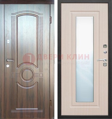 Светло-коричневая дверь c виноритом с узором и филенчатой МДФ ДЗ-120 во Владимире