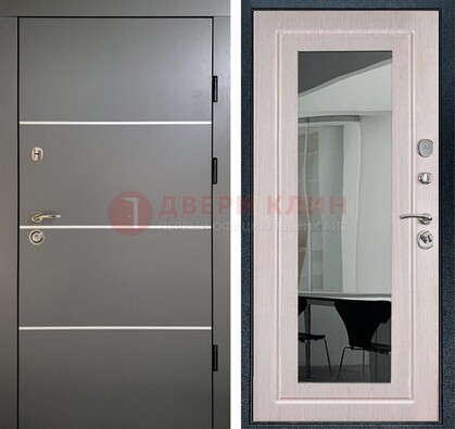 Черная металлическая дверь с зеркалом ДЗ-12 во Владимире