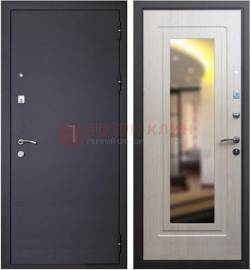 Черная металлическая дверь с зеркалом ДЗ-26 во Владимире