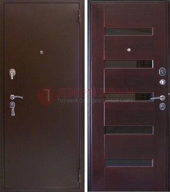 Темная железная дверь с зеркалом ДЗ-42 во Владимире