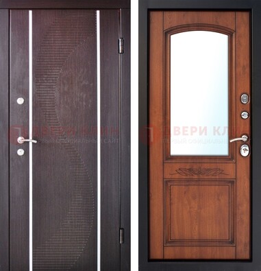 Входная дверь с МДФ и МДФ внутри с зеркалом ДЗ-88 во Владимире