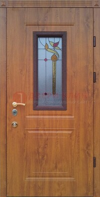 Железная дверь с МДФ и витражом ВЖ-24 в Иваново